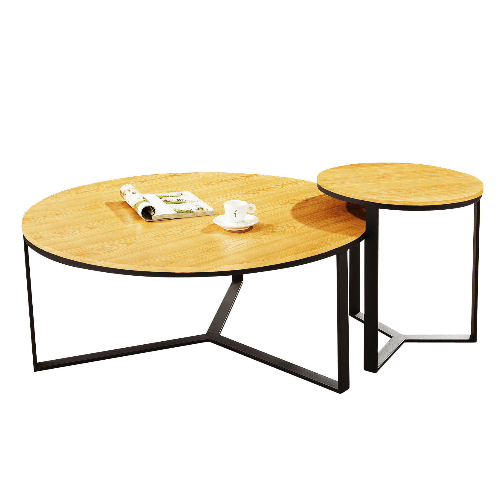 北歐風 原木休閒茶几組